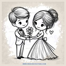 a young couple holding flowers and posing for a picture