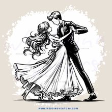 a couple dancing together in black and white