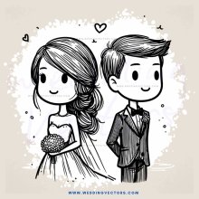 a cartoon wedding couple