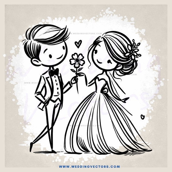 a couple holding hands and flowers