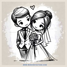 a boy and girl holding flowers for their wedding