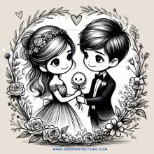 a wedding portrait in black and white