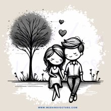 a couple walking under an umbrella with love in their hearts