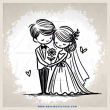 a wedding couple in black and white
