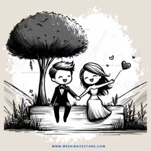 couple embracing under tree with birds around them