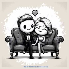 cartoon couple in love