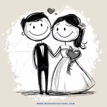 a man and woman holding hands with hearts
