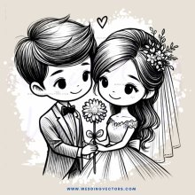 groom and bride posing for picture together