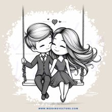 a couple on swings