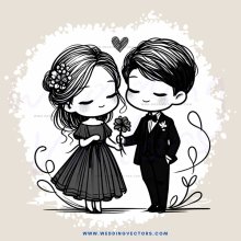 two people holding hands and flowers