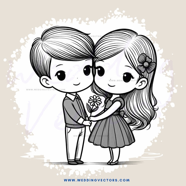 a couple in black and white
