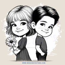 two kids one with flower