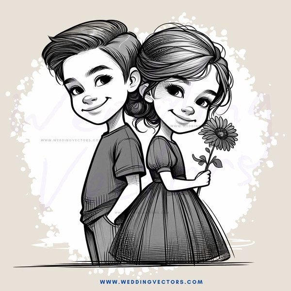 two kids holding flowers
