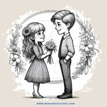 couple posing for picture with decorations in background