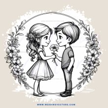 two kids sharing a flower