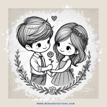 an illustration of a couple embracing
