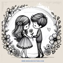 two people kissing in a wreath