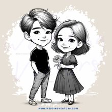 a boy and girl holding hands