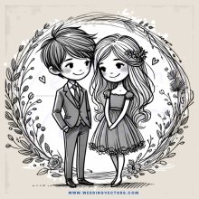 a couple posing together in wedding attire