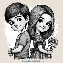 two kids smiling with flowers