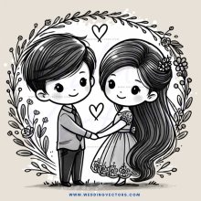 two children holding hands in an illustration