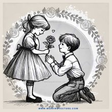a young couple exchanging roses
