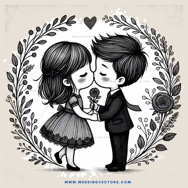 a couple kissing under an arch
