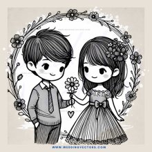 a boy and girl in a wedding ring