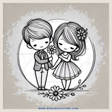 two kids hugging with flowers and chocolates