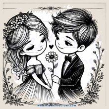 a couple in black and white