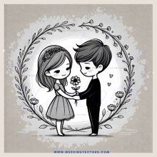 a couple holding hands and flowers
