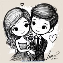 a couple holds flowers on valentine's day
