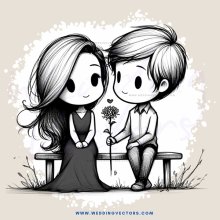 two people sitting on a bench in a field with long hair