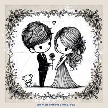 engagement portrait with teddy bear and flowers on the background