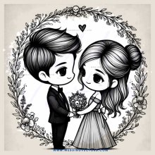 a couple's picture in black and white
