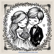 a couple in wedding attire
