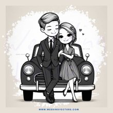 romantic couple riding in a car