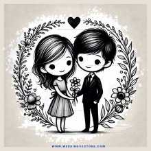 a couple in wedding attire