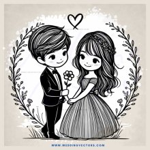 boy and girl holding flower