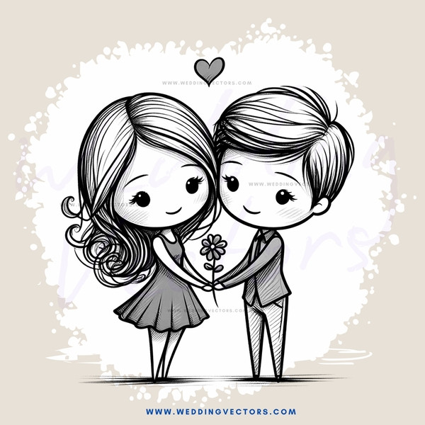 a couple holding hands and flowers