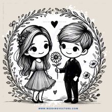 two children with flowers in their hands