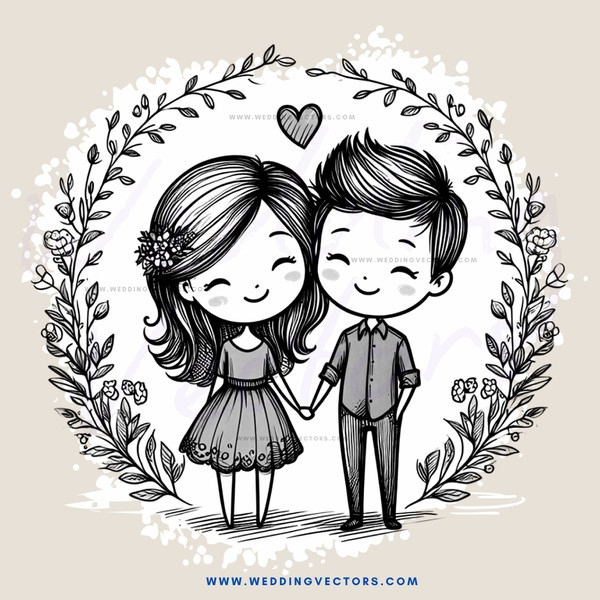 the kissing couple cartoon picture