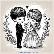 boy and girl holding flower