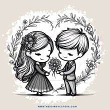 a couple with flowers
