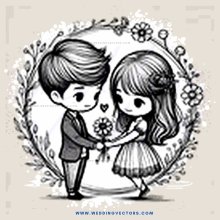 two people with flowers between them