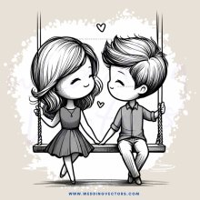 two people on swings