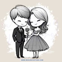 a boy and girl in formal wear