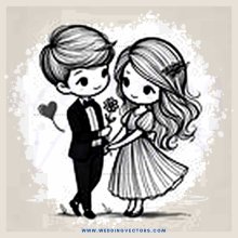 a couple holding hands and flowers