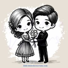 a couple holding hands and flowers