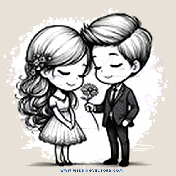 a couple holding hands and flowers